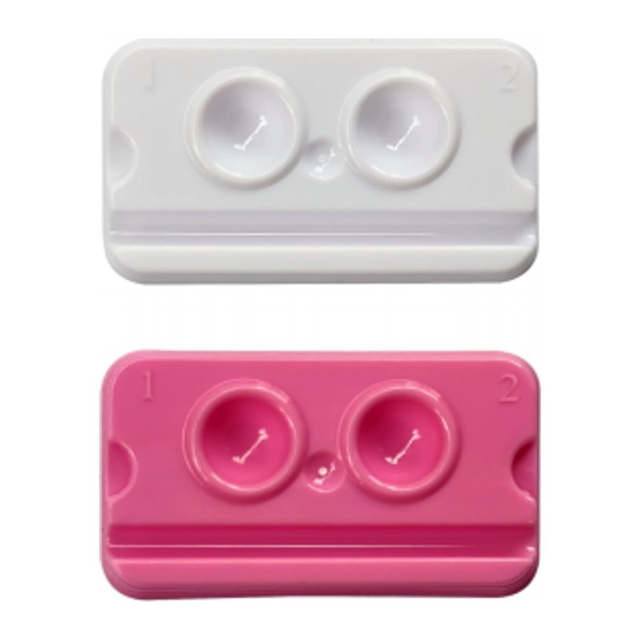 Disposable Dappen Mixing Dish Two holes Disposable Dappen Mixing Dish Two holes white / pink